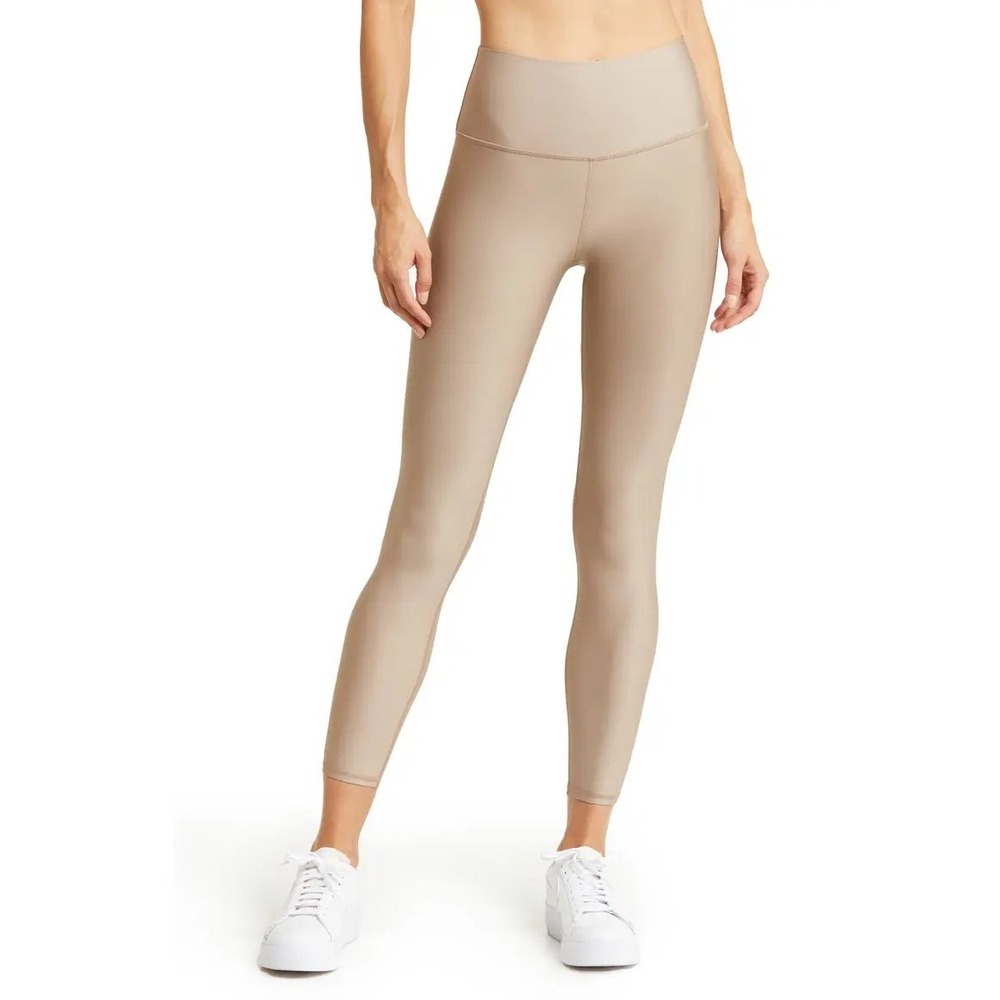 Alo Yoga Airlift High Waist Leggings Gravel Tan Beige Size L Activewear Gym